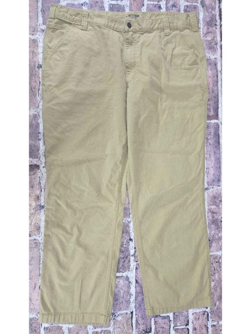 Carhartt Rugged Flex Relaxed Fit Canvas Work Pants 42x30 Beige Durable